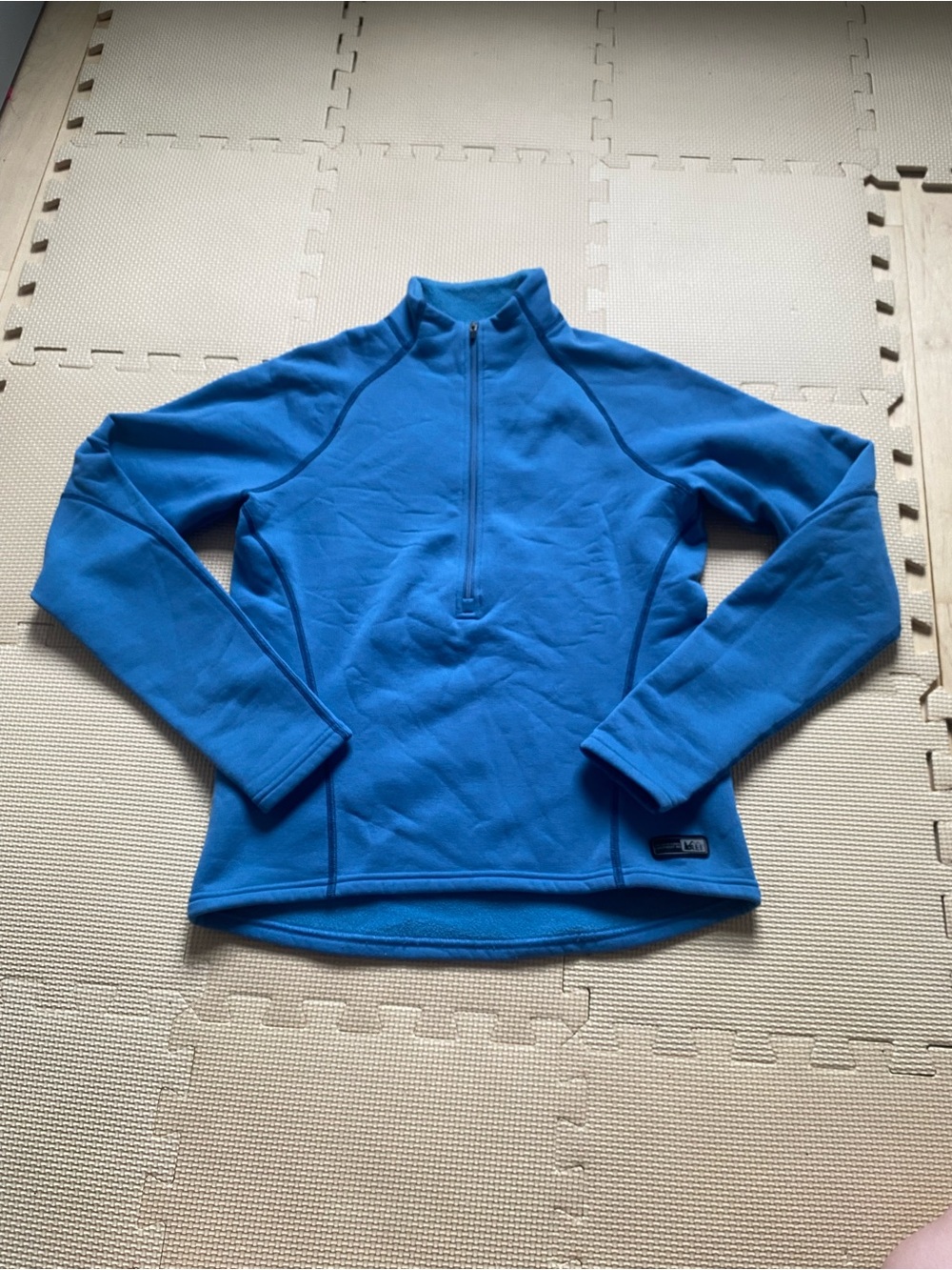 REI Blue Half-Zip Fleece Pullover Size M